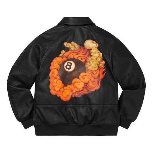 Supreme FW19 Week 1 x Martin Wong x Supreme Schott 8-Ball Leather Varsity Jacket SUP-FW19-219