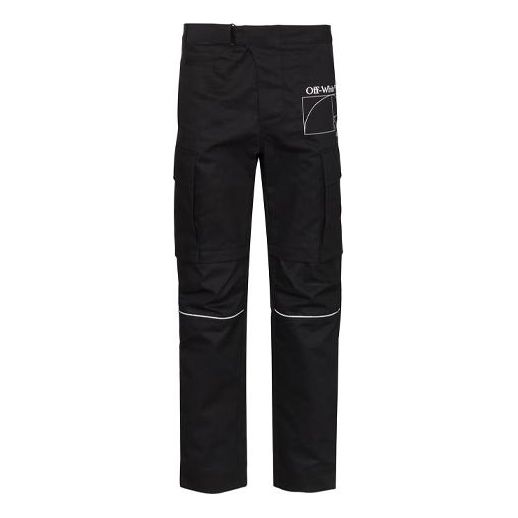 Off-White Alphabet Pattern Detachable Casual Long Pants Ordinary Version Black OMCF014R20G480121001