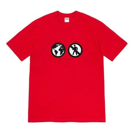 Supreme FW19 Week 1 Save The Planet Tee Earth Short Sleeve Unisex Red SUP-FW19-236