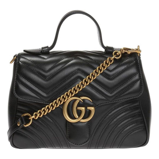 (WMNS) Gucci GG Marmont Series Bag Small-Size Black 498110-DTDIT-1000