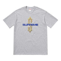 Supreme SS18 Diamonds Tee Heather Grey Diamond Printing Short Sleeve Unisex Gray SUP-SS18-0101