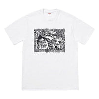 Supreme FW18 Faces Tee white Abstract Human Face Short Sleeve Unisex SUP-FW18-469