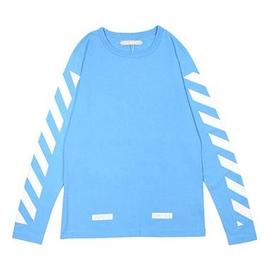 Off-White C/O 13 Alphabet Stripe Long Sleeves Unisex Blue o 13T AU2001-03-03