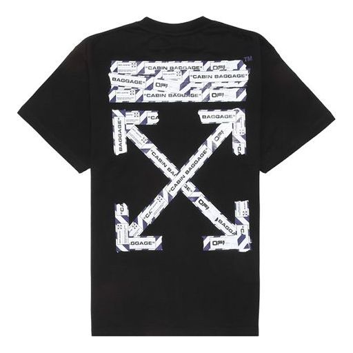 Off-White C/O Virgil Abloh Men'S Black Airport Tape Over Tee OMAA038S201850031088