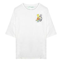 Men's Off-White C/O VIRGILABLOH Simpson Arrow Short Sleeve White T-Shirt OMAA066S191850340188