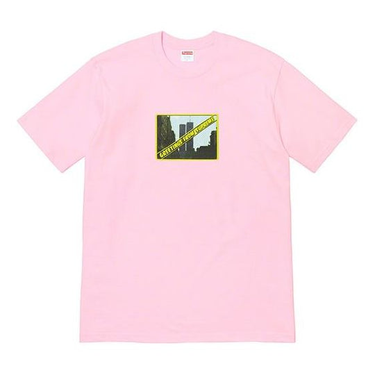 Supreme SS19 Greetings Tee Printing Short Sleeve Unisex Pink SUP-SS19-10518