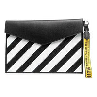 Off-White Leather Envelop Handhold Bag Unisex BlackWhite OMNM008S21LEA0011001