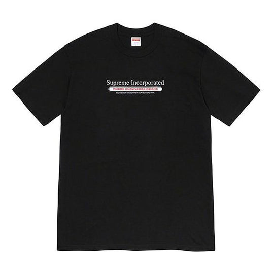 Supreme FW19 Week 7 Inc. Tee Chest Alphabet Short Sleeve Unisex Black SUP-FW19-750