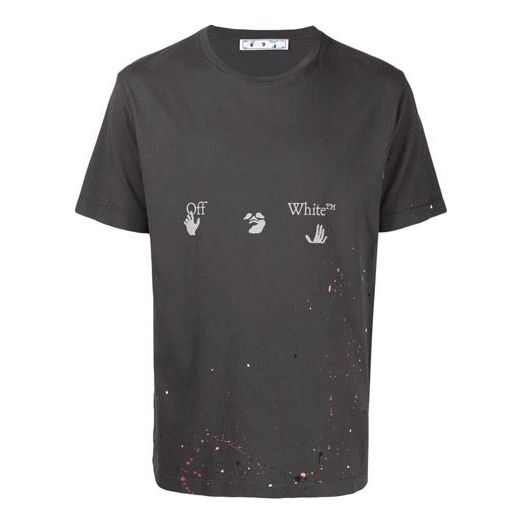 Off-White Vintage Paint Splatter Short-Sleeve Tee 'Magnet White' OMAA027S21JER0020601