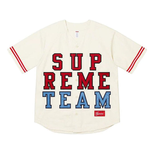 Supreme FW22 Week 7 Denim Baseball Jersey LogoVT SUP-FW22-122-WHI