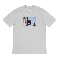 Supreme FW19 Week 1 Banner Tee Short Sleeve Unisex Gray SUP-FW19-001