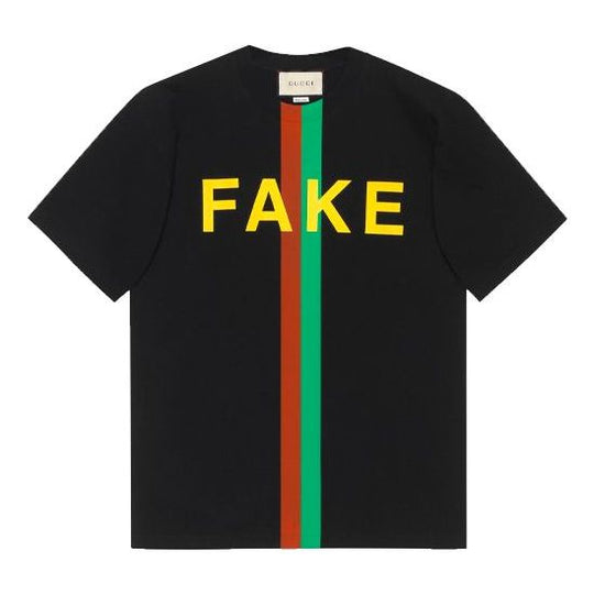 Gucci Fake/Not Print Oversize T-Shirt 'Black' 616036-XJCXX-1082