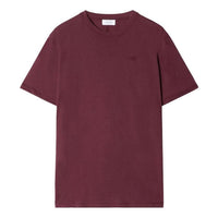 Off-White Logo-Embroidered Cotton T-shirt 'Burgundy' OMAA027F23JER0072828