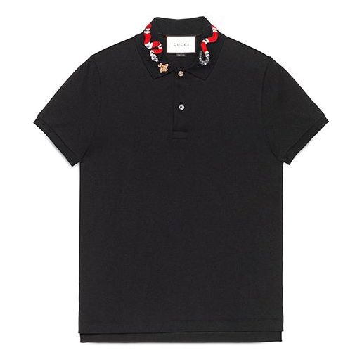 Mens black gucci polo shirt best sale