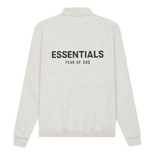 Fear of God Essentials SS21 Mockneck Half Zip Light Heather Oatmeal FOG-SS21-595