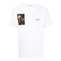 Men's Off-White FW22 Character Printing Round Neck Short Sleeve Ordinary Version White T-Shirt OMAA027C99JER0110110