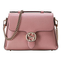 (WMNS) Gucci Silver Label Double G Leather Messenger Bag Chain Pink Candy Handbag 510302-CAO0G-5806