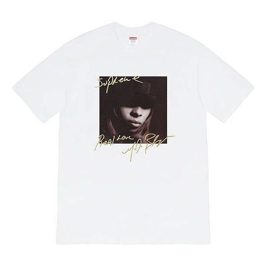 Supreme FW19 Week 1 Mary J. Blige Round Neck Unisex White SUP-FW19-230