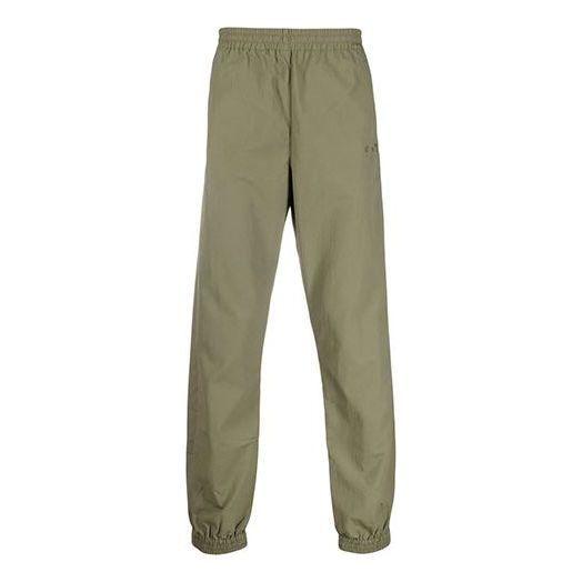 Off-White FW21 Logo Casual Long Pants Ordinary Version Dark Green OMCA164F21FAB0025555