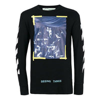 Off-White Chest Painting Printing Long Sleeves Black OMAB001F171850161001