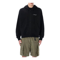 Men's Off-White Cotton Hooded Sports Black OMBE015S22FLE0011001