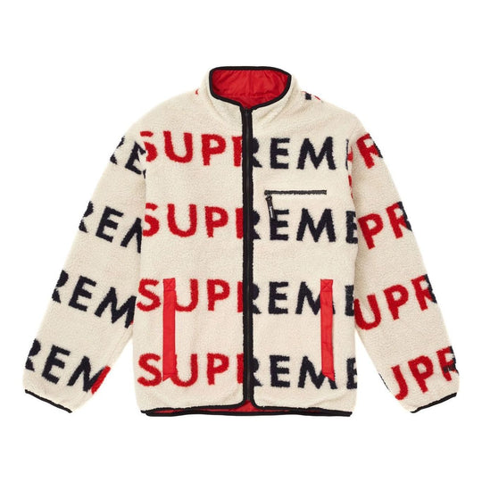 Supreme Reversible Logo Fleece Jacket 'Natural' SUP-FW18-514