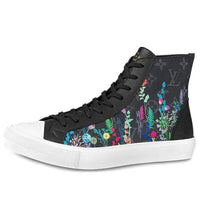 LOUIS VUITTON Tattoo Ankle Sneakers 'Black Monogram with Garden' 1A7R2A