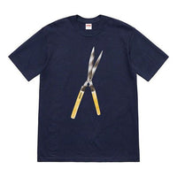 Supreme SS19 Shears Tee Large Scissors Printing Short Sleeve Unisex Navy Blue SUP-SS19-10520