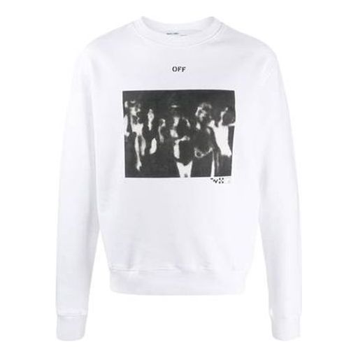 Off-White SS20 Spray Paint Effect Mens Logo Long Sleeve Round Neck Sweatshirt OMBA025R20E300150110