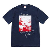 Supreme FW18 Madonna Tee Navy Printing Short Sleeve Unisex Navy Blue SUP-FW18-005