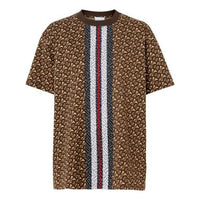 Burberry Stripe Printing Loose Cotton Short Sleeve Brown 8018433