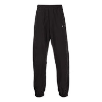 Men's Off-White FW22 Logo Printing Bundle Feet Sports Pants/Trousers/Joggers Black OMCA226C99FAB0011001