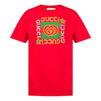 Gucci Retro Red Green Logo Short Sleeve Unisex Red 539081-XJBYA-6057