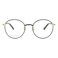 Gucci Metallic Series Business Version Optical Glasses Frame Circular Black Gold GG0862OA-001