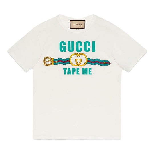 Gucci Tape Me Cotton Jersey Tee 'White' 717422-XJFM6-9088