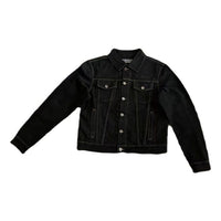 Off-White Alphabet Patterned Turn Down Collar Denim Jacket 'Black' OMYE079C99DEN0044001PD