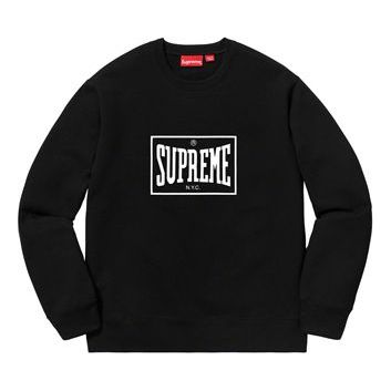 Supreme SS19 Warm Up Crewneck Black Chest Logo Pullover Unisex SUP-SS19-416