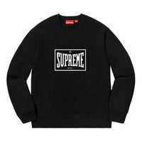 Supreme SS19 Warm Up Crewneck Black Chest Logo Pullover Unisex SUP-SS19-416