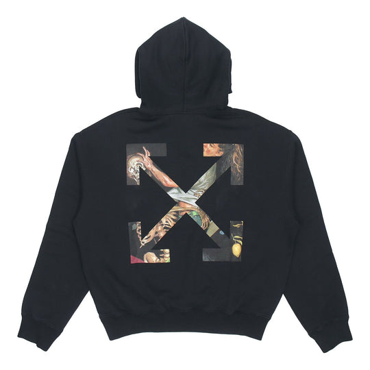 Off-White FW20 Painting Arrow Hooded Sweater Men's Black OMBB037F20FLE0021001