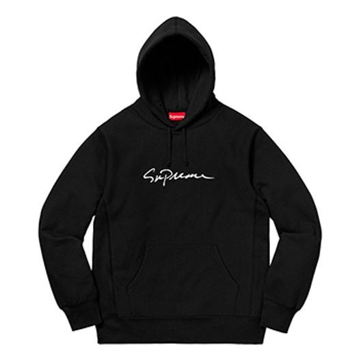 Supreme FW18 Classic Script Hooded Sweatshirt Black SUP-FW18-114