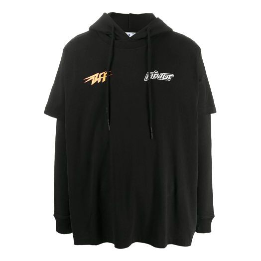 Men's Off-White logo Pattern Printing Black OMBB051E20FLE0031018