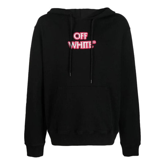 Off-White Slogan Print Logo Hoodie 'Black' OMBB097F22FLE01110301030