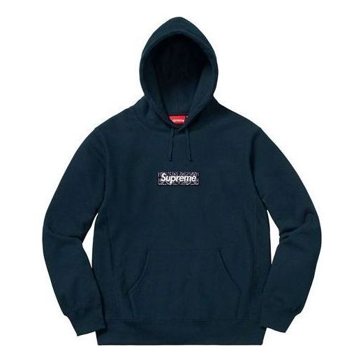 Supreme FW19 Week 16 Bandana Box Logo Hooded Sweatshirt 'Navy' SUP-FW19-10827