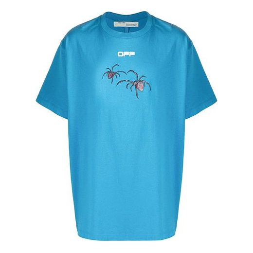 Off-White Arachno Arrow Print Printing Short Sleeve Loose Fit Blue OMAA038S201850013088