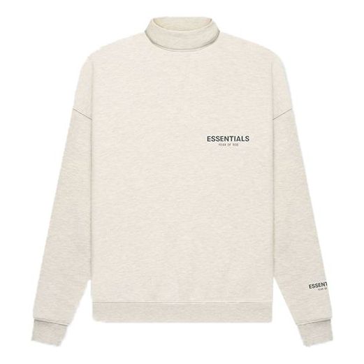 Fear of God Essentials FW21 Pullover Mockneck Light Heather Oatmeal FOG-FW21-186