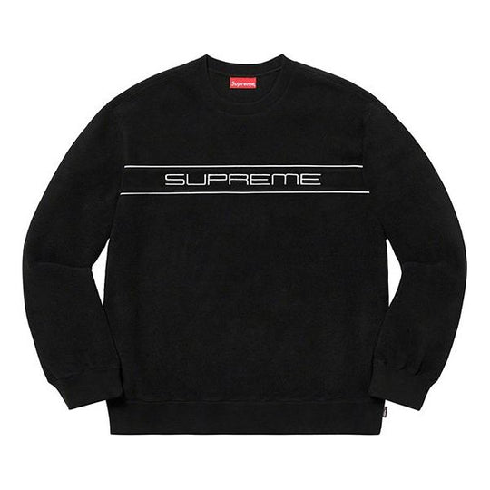 Supreme FW19 Week 10 Polartec Crewneck Black Logo SUP-FW19-916