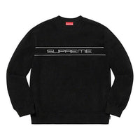 Supreme FW19 Week 10 Polartec Crewneck Black Logo SUP-FW19-916