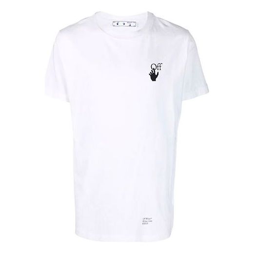 Men's Off-White Caravaggio Arrow Solid Color Short Sleeve White T-Shirt OMAA027F21JER0130110