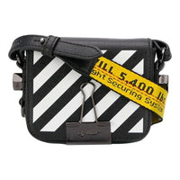 (WMNS) Off-White Leather 20 Binder Clip Single-Shoulder Bag Small Black OWNA087R204230691001