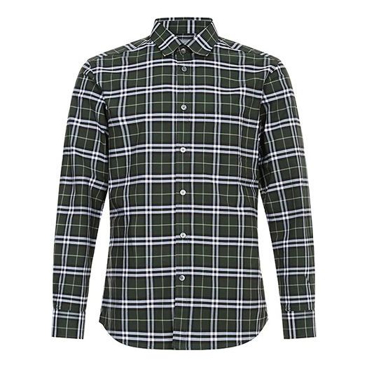 Men's Burberry Plaid Cotton Long Sleeves Shirt 80175661